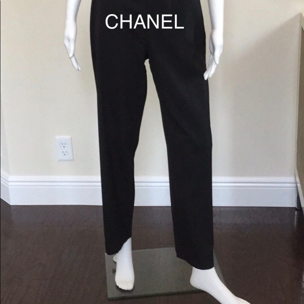 CHANEL black wool pants size  US6